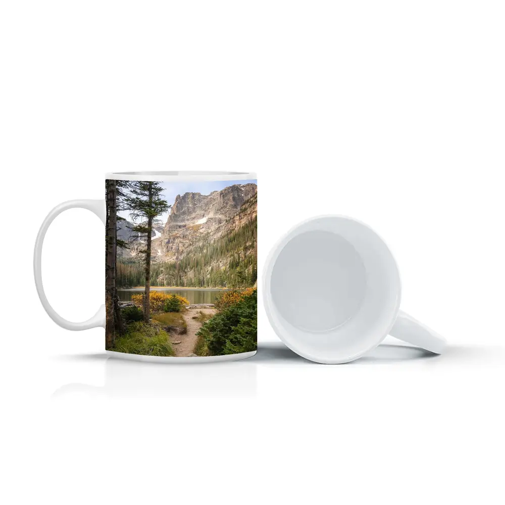 Alpine Lake Rocky Mountain Forest Trail – Mugs