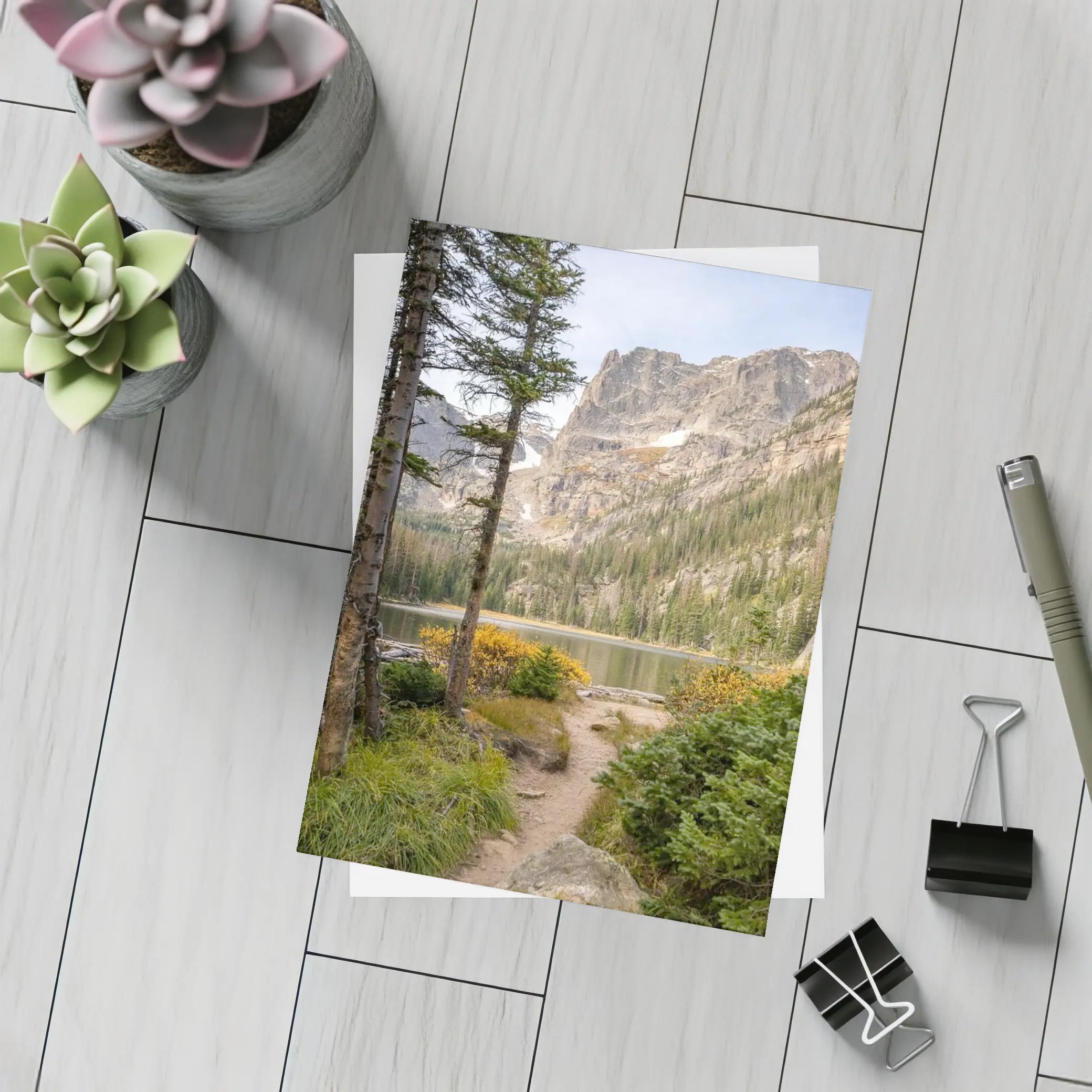 Alpine Lake Rocky Mountain Forest Trail – Postcards