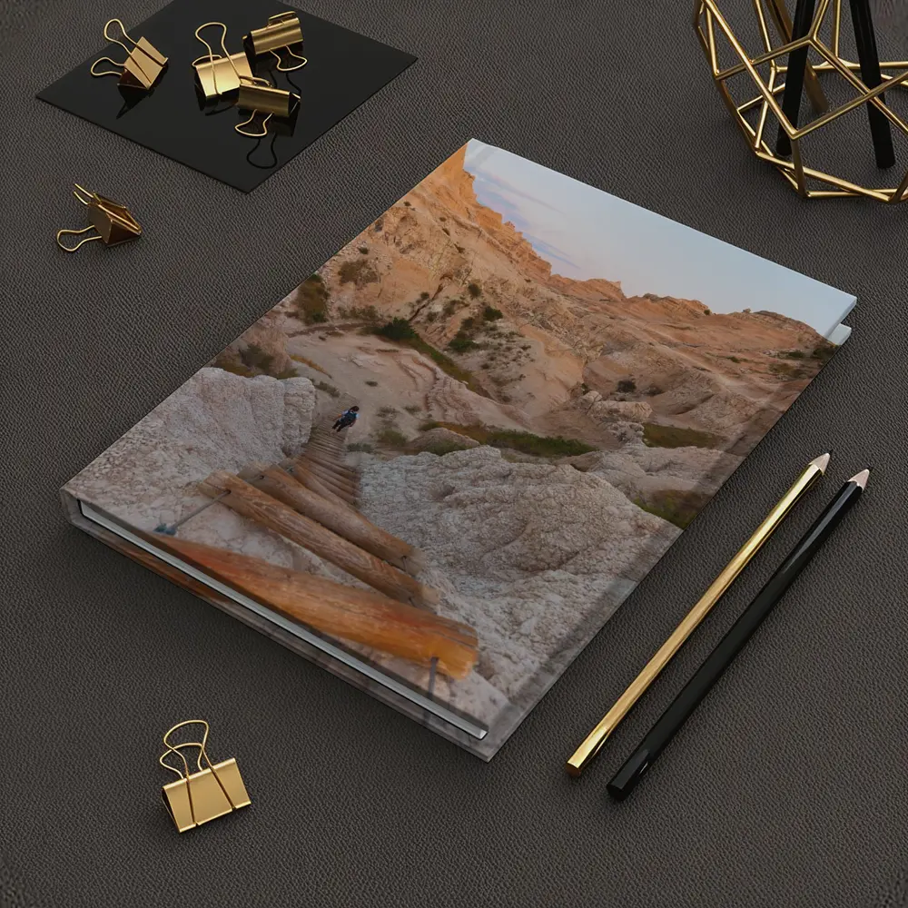 Badlands Canyon Hiker Wooden Ladder Desert – Notebooks