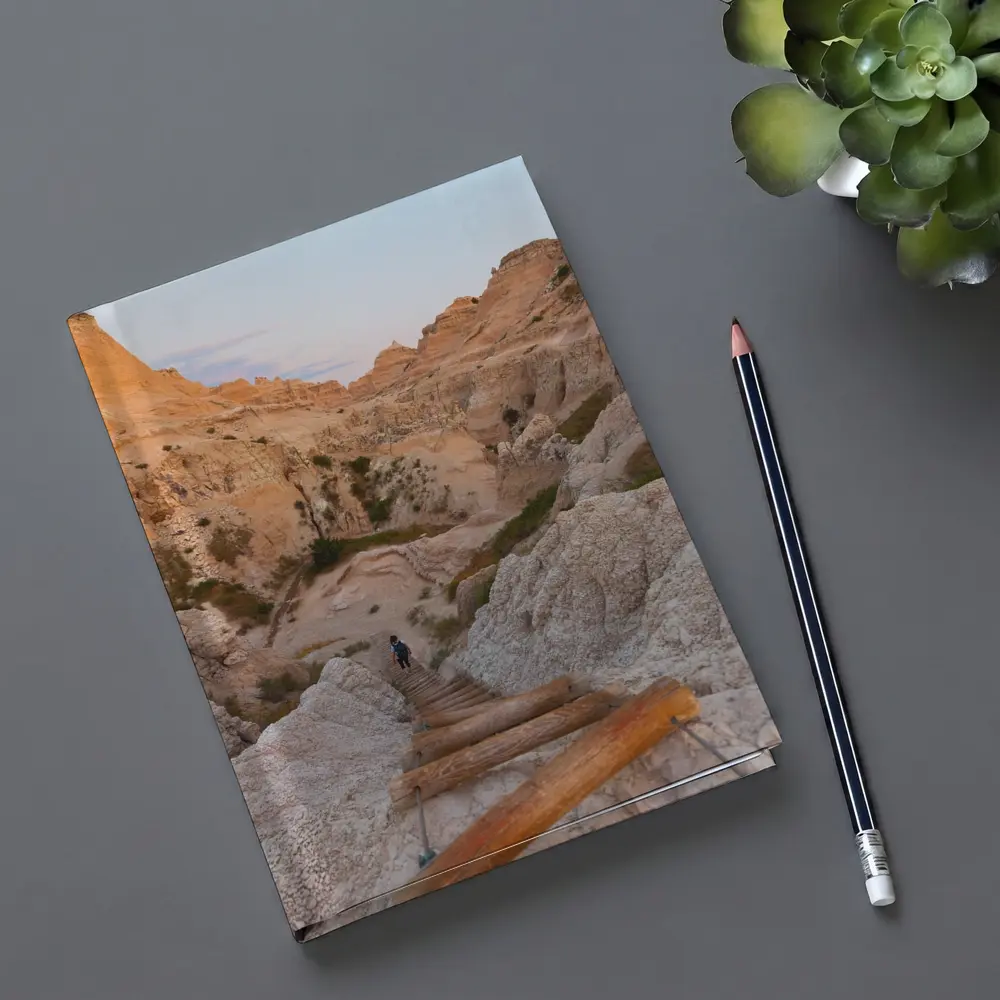 Badlands Canyon Hiker Wooden Ladder Desert – Notebooks