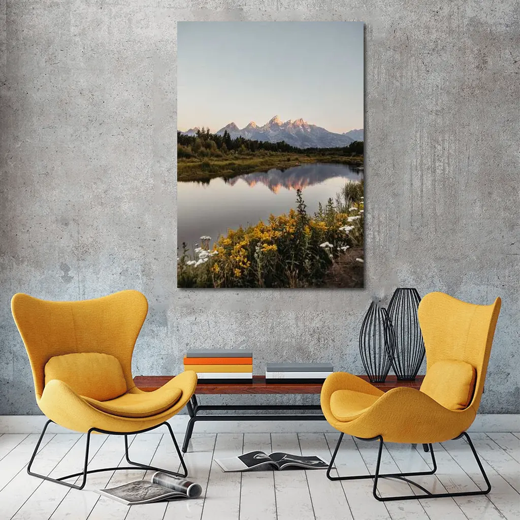 Grand Teton Mountains Reflected in Calm Lake – Wall Art