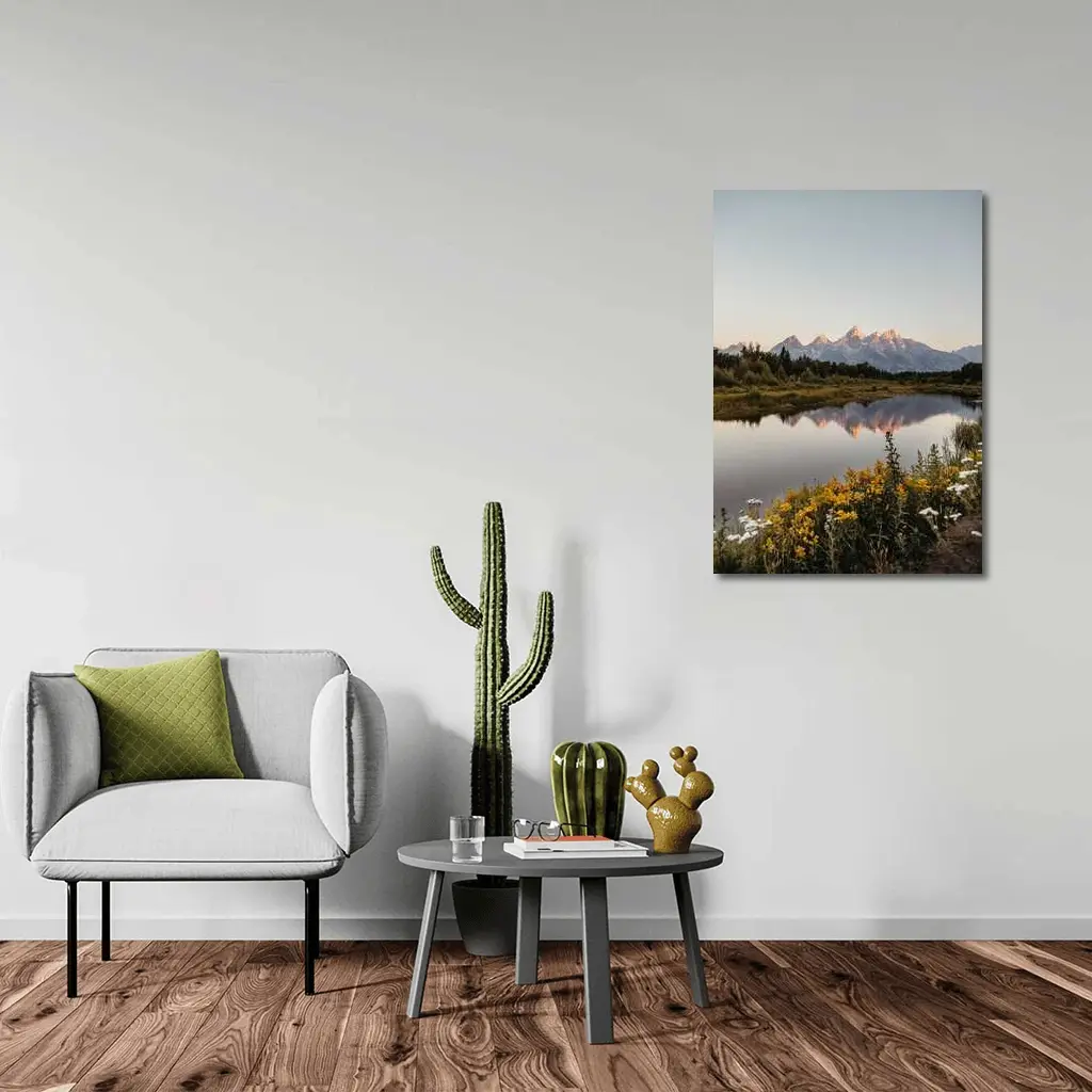 Grand Teton Mountains Reflected in Calm Lake – Wall Art