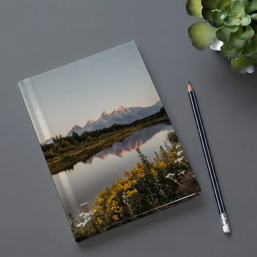 Grand Teton Mountains Reflected in Calm Lake – Notebooks