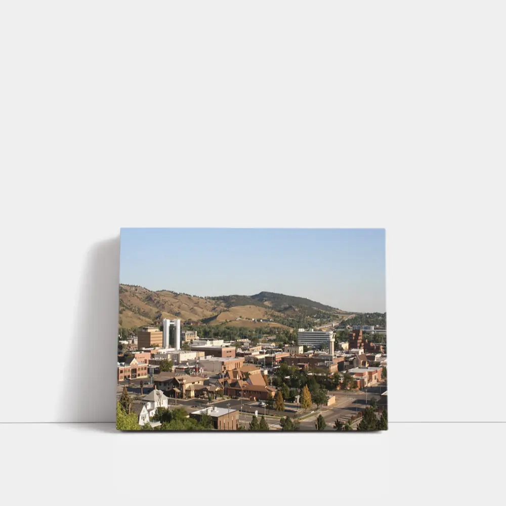 Rapid City Downtown Skyline Hills Aerial View – Wall Art