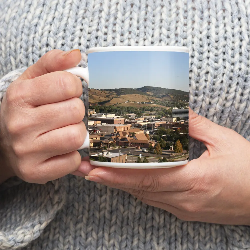 Rapid City Downtown Skyline Hills Aerial View – Mugs