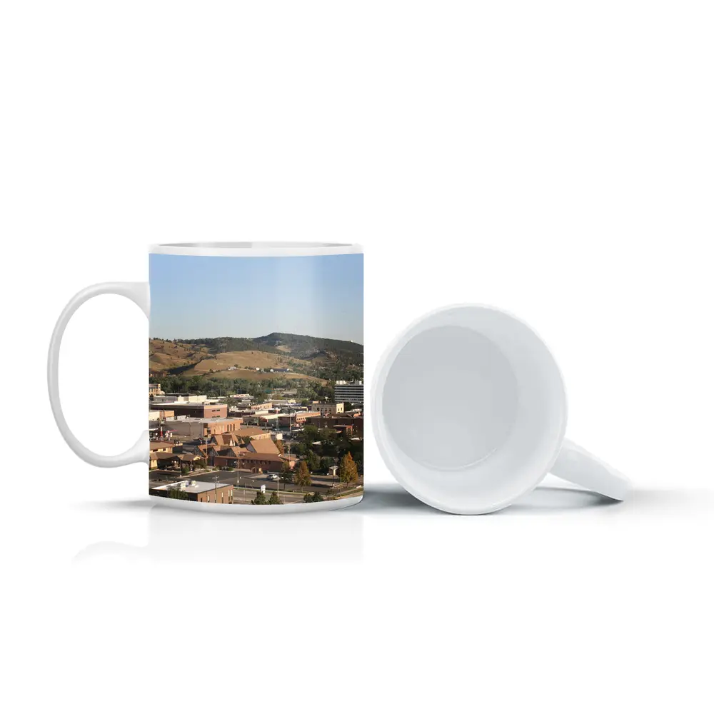 Rapid City Downtown Skyline Hills Aerial View – Mugs