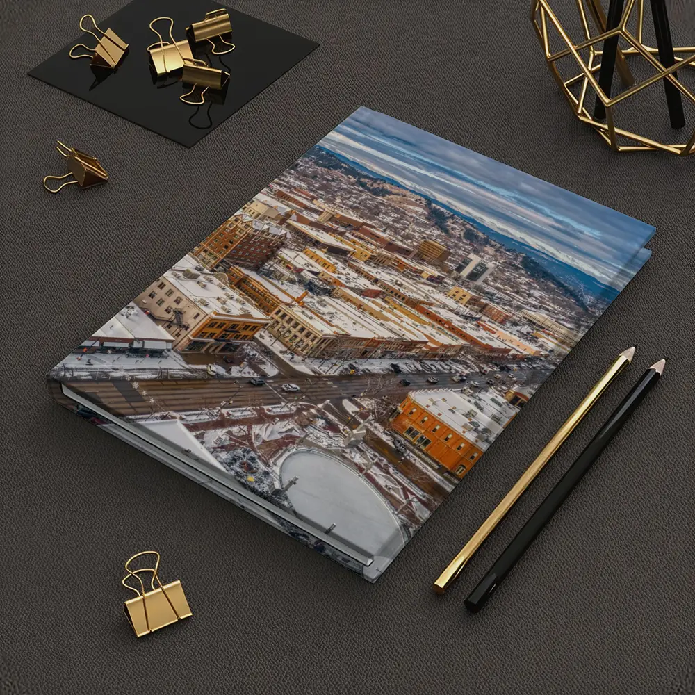 Rapid City Downtown Aerial Winter Snow View – Notebooks
