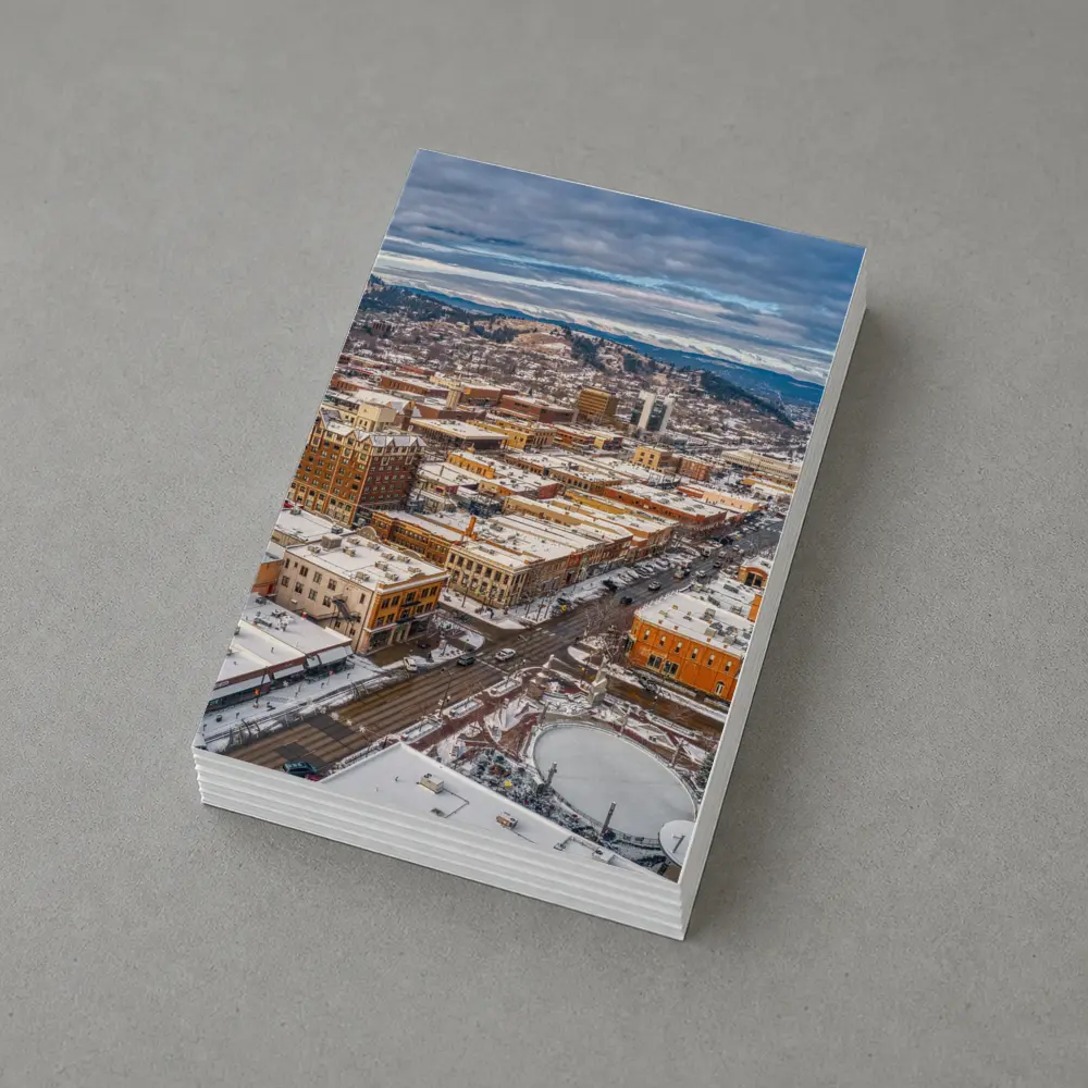 Rapid City Downtown Aerial Winter Snow View – Postcards
