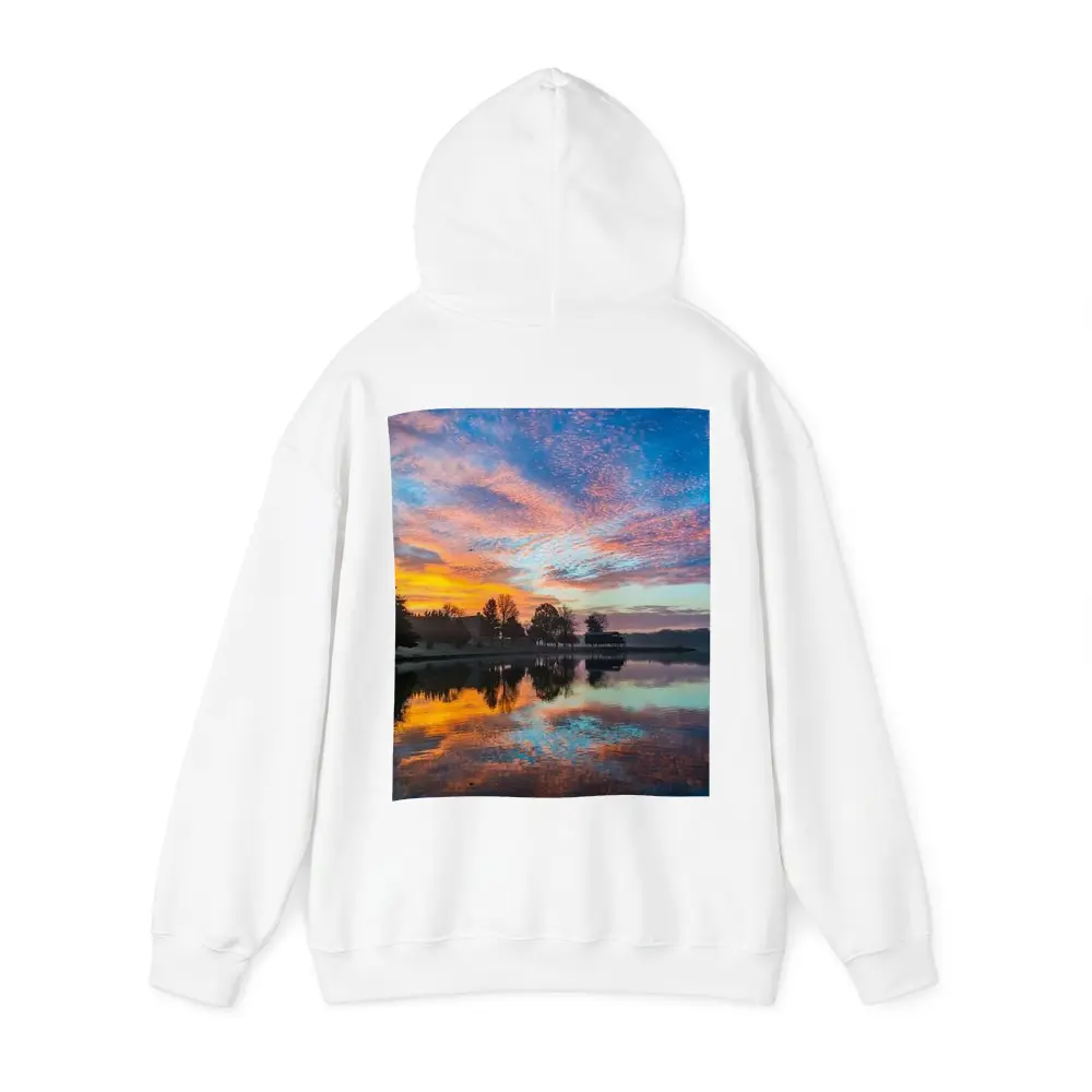 Sunrise Lake Reflection Blue Orange Sky – Hoodies