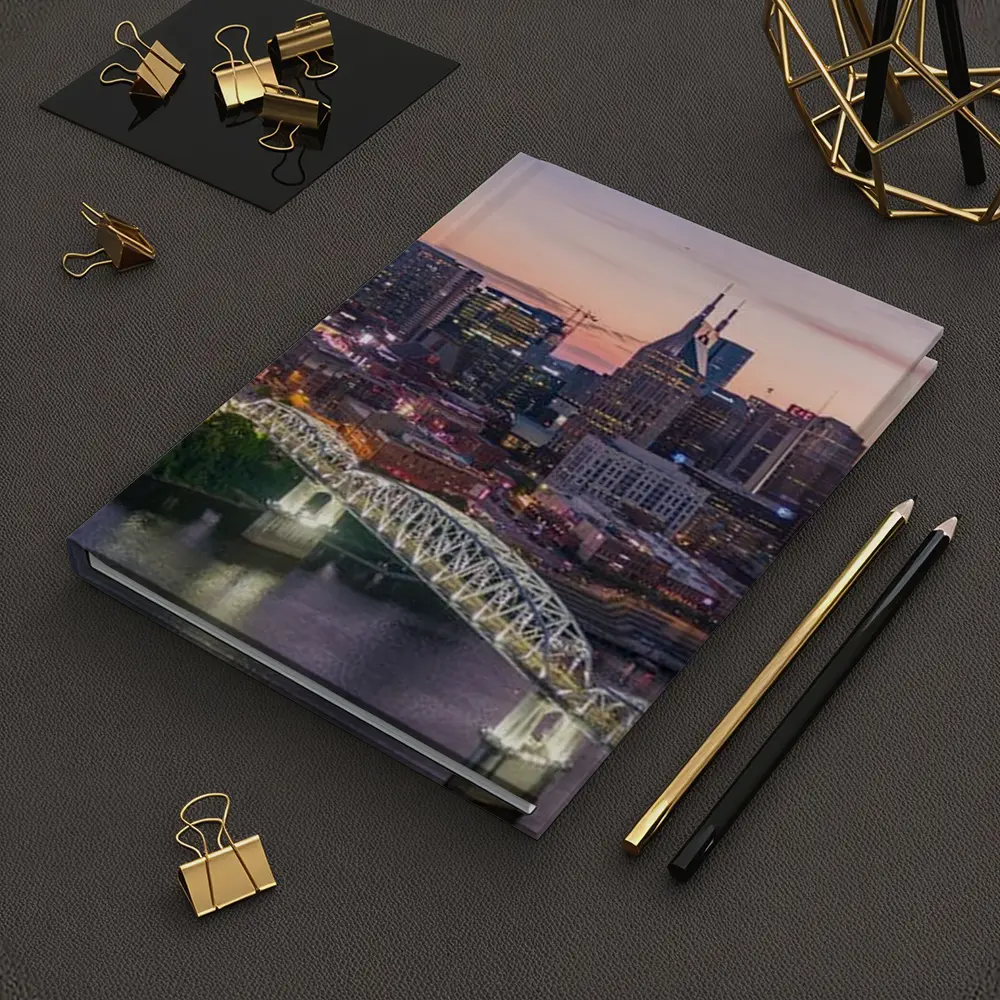 Nashville Skyline Sunset Over Cumberland River – Notebooks