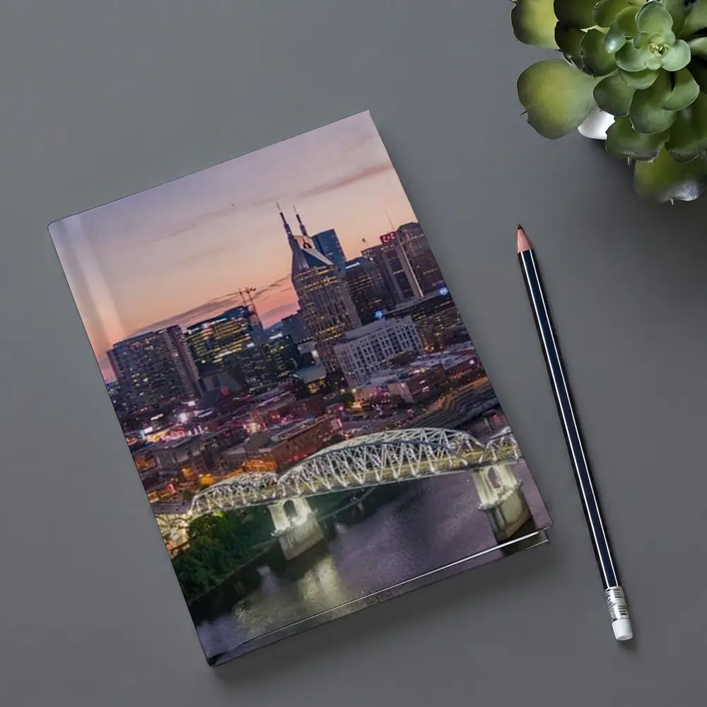 Nashville Skyline Sunset Over Cumberland River – Notebooks