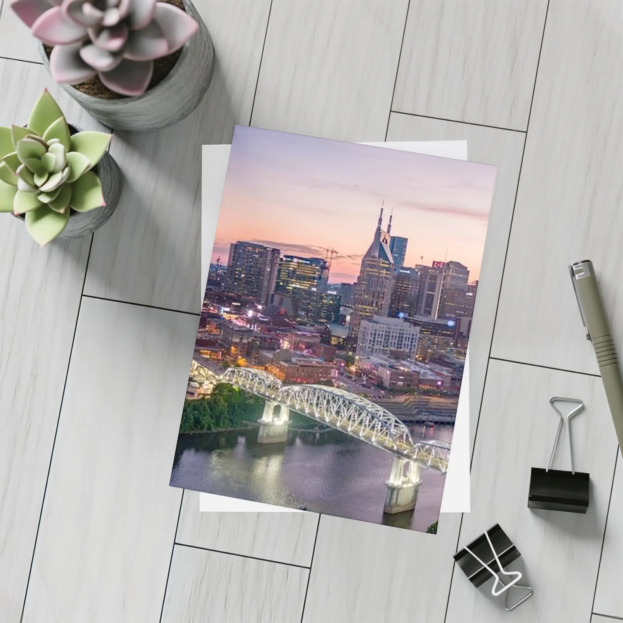 Nashville Skyline Sunset Over Cumberland River – Postcards