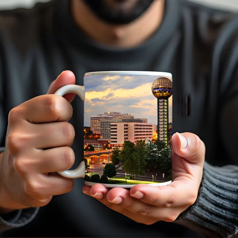Knoxville Tennessee Sunsphere Skyline Dusk View – Mugs