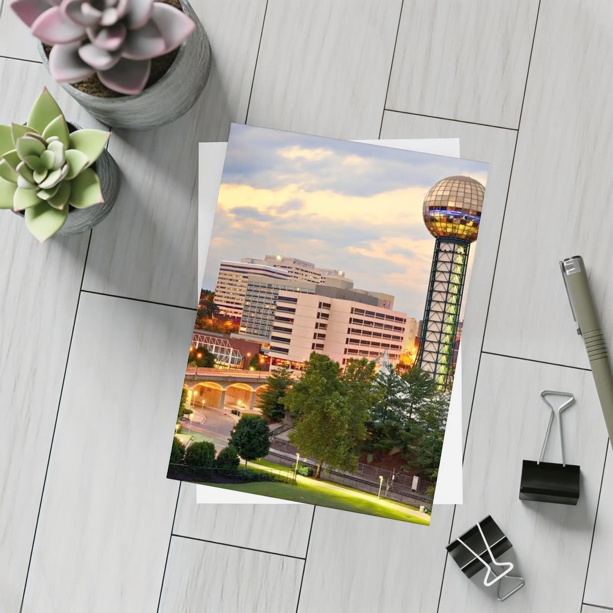 Knoxville Tennessee Sunsphere Skyline Dusk View – Postcards