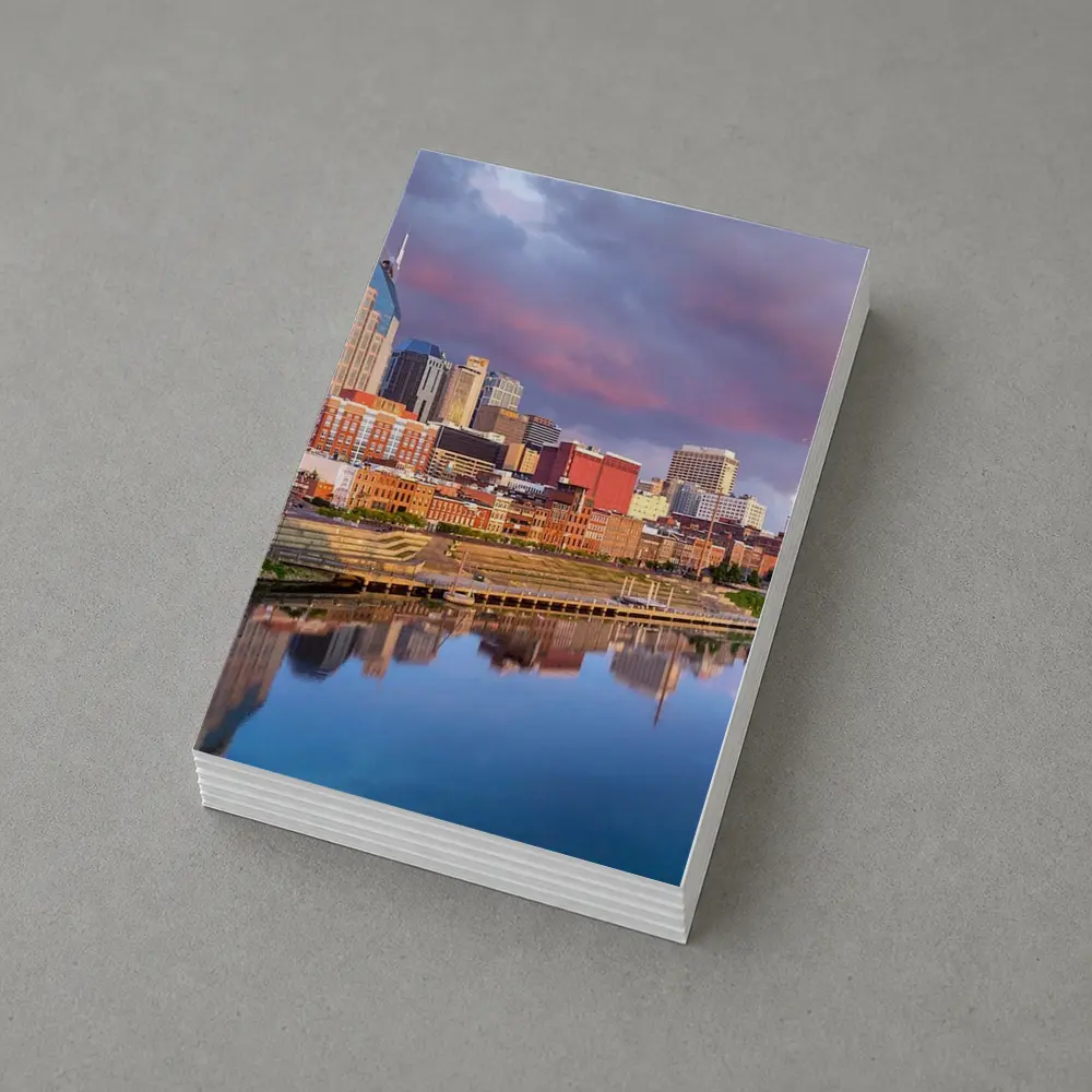 Nashville Skyline Reflecting Cumberland River Sunset – Postcards