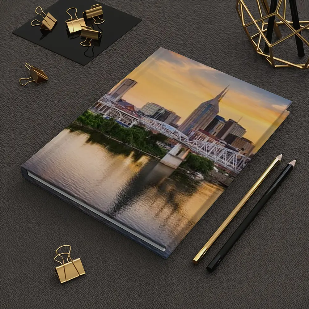 Nashville Skyline Sunset Over Cumberland River – Notebooks