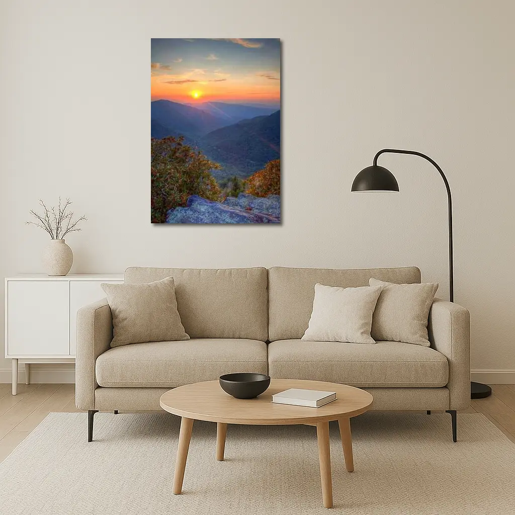 Mountain Sunset Over Blue Ridge Valley – Wall Art