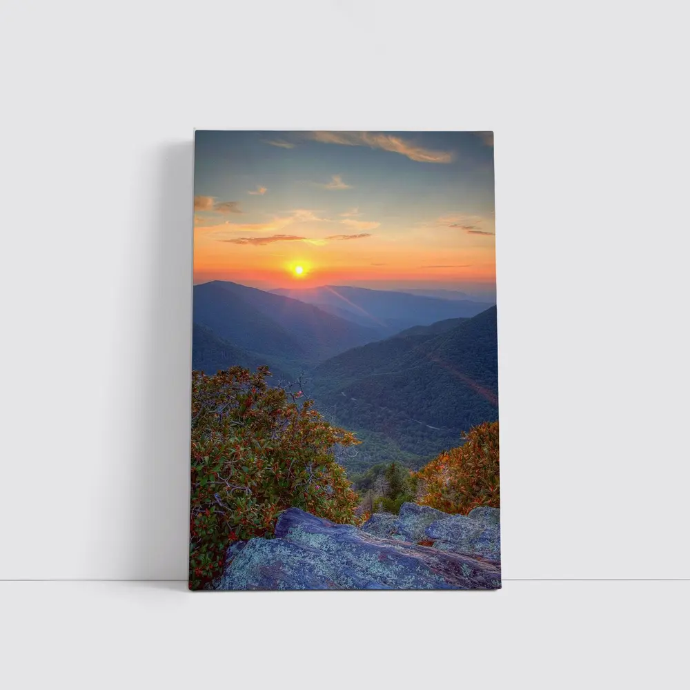 Mountain Sunset Over Blue Ridge Valley – Wall Art