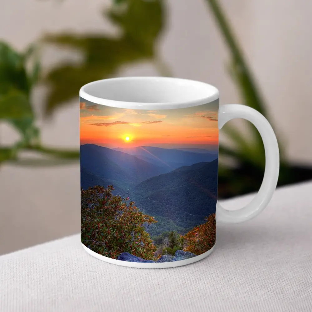 Mountain Sunset Over Blue Ridge Valley – Mugs