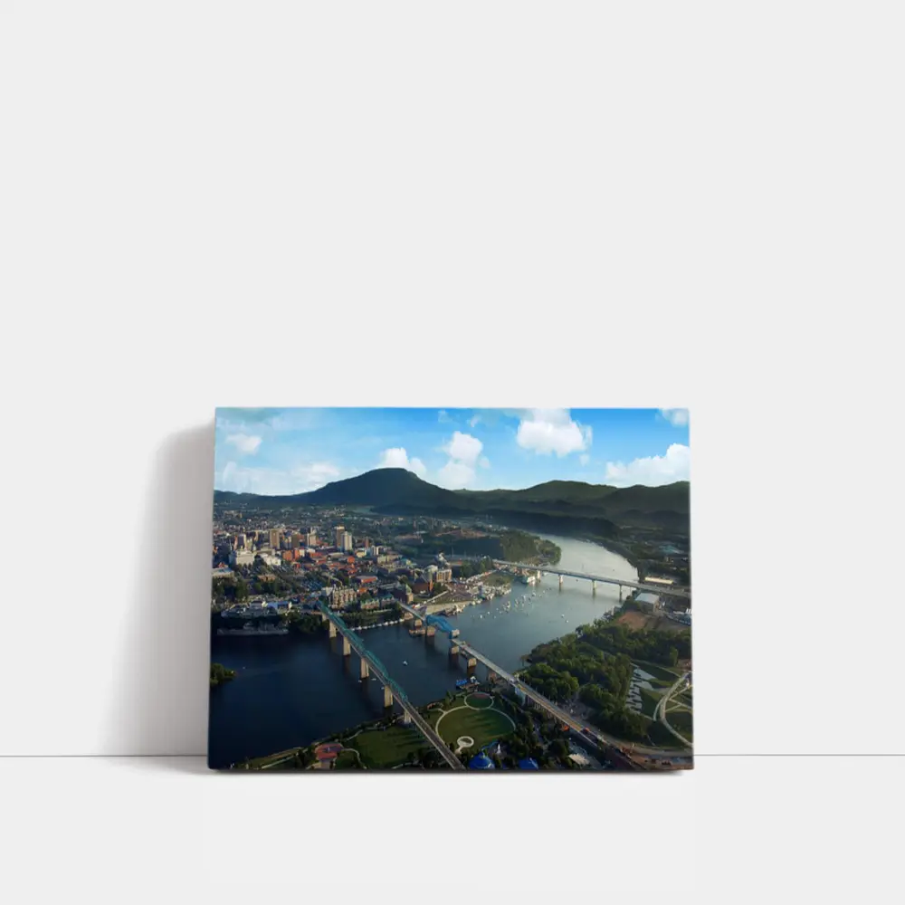 Chattanooga Tennessee River City Aerial View – Wall Art