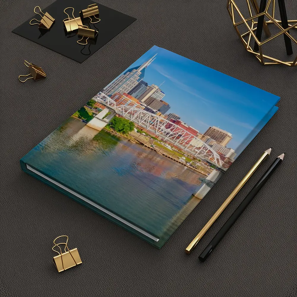 Nashville Skyline Cumberland River Bridge View – Notebooks
