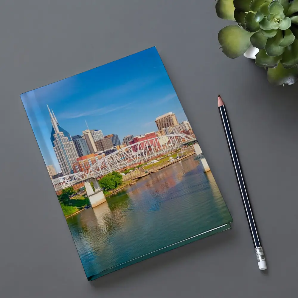 Nashville Skyline Cumberland River Bridge View – Notebooks