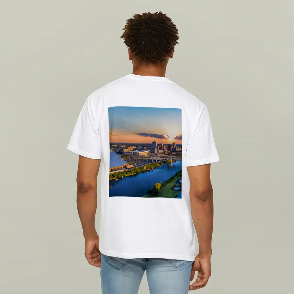 Memphis Pyramid Skyline Aerial Sunset View – T-Shirts