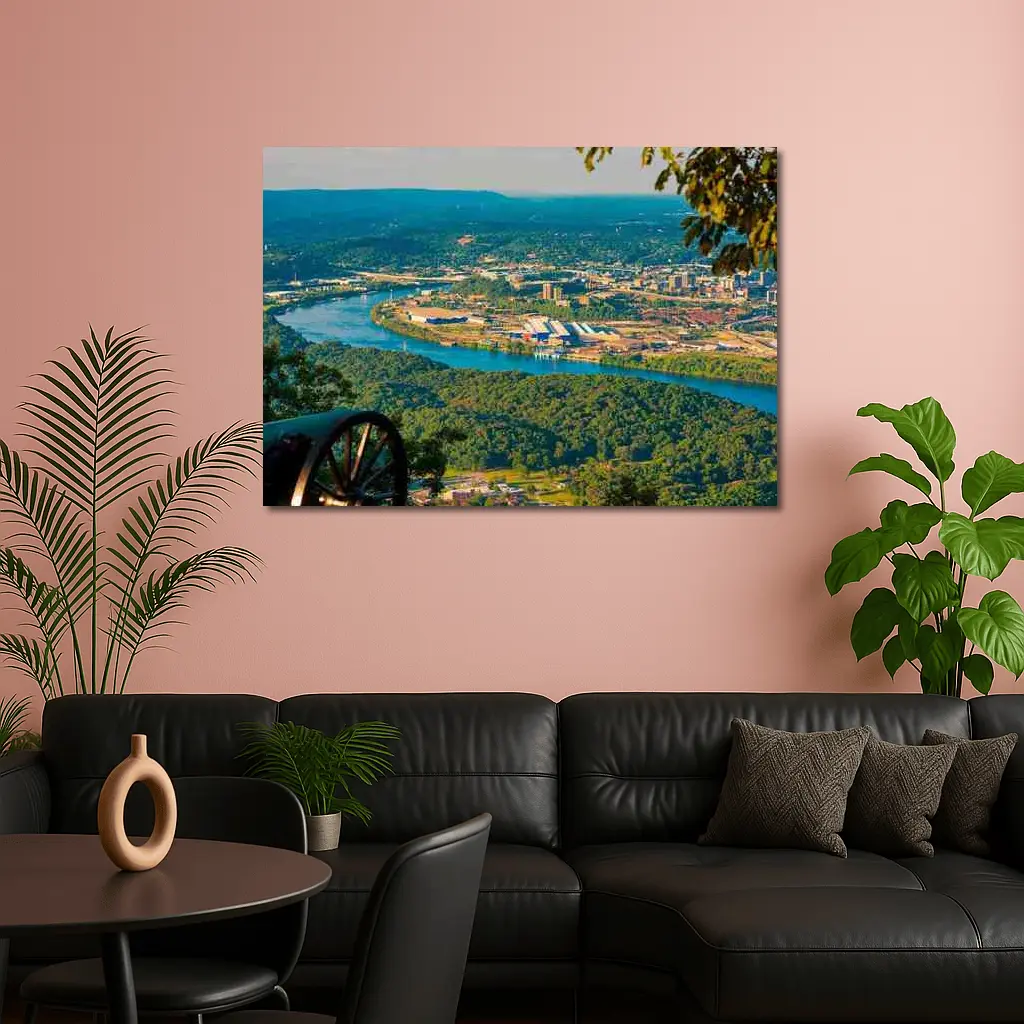 Chattanooga Tennessee River City Aerial View – Wall Art