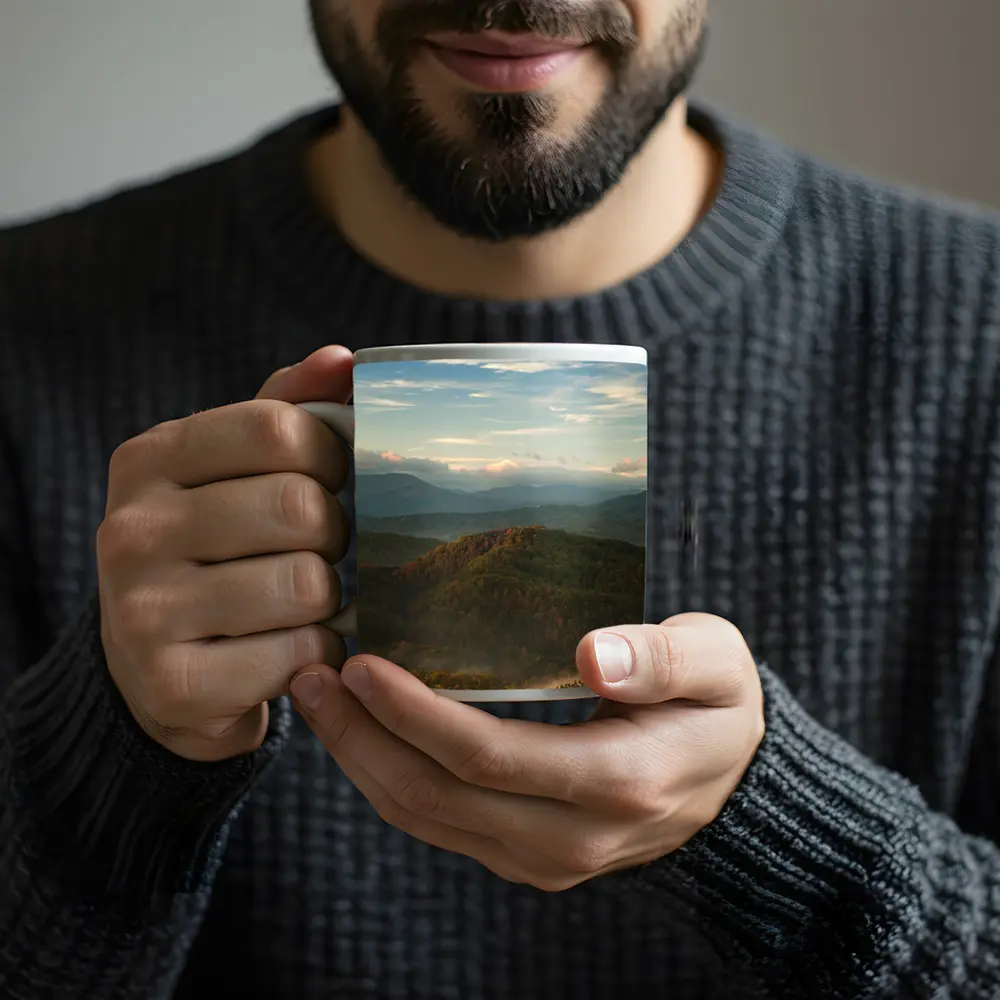 Smoky Mountains Autumn Mist Rolling Hills – Mugs