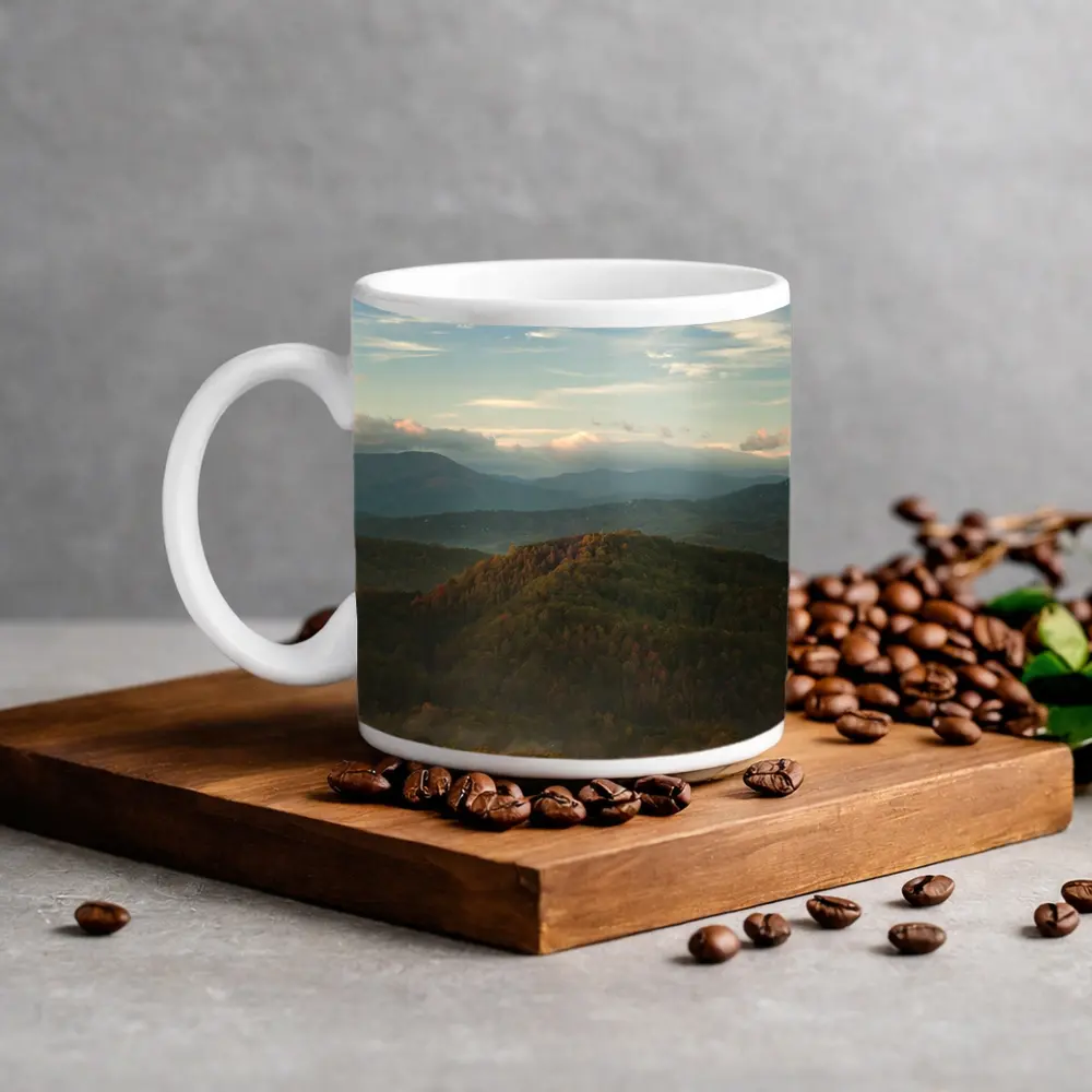 Smoky Mountains Autumn Mist Rolling Hills – Mugs