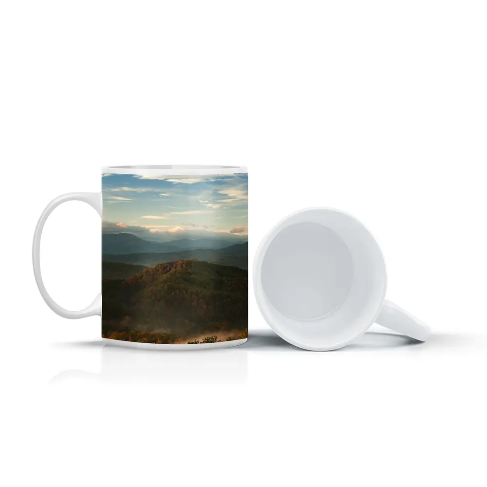 Smoky Mountains Autumn Mist Rolling Hills – Mugs