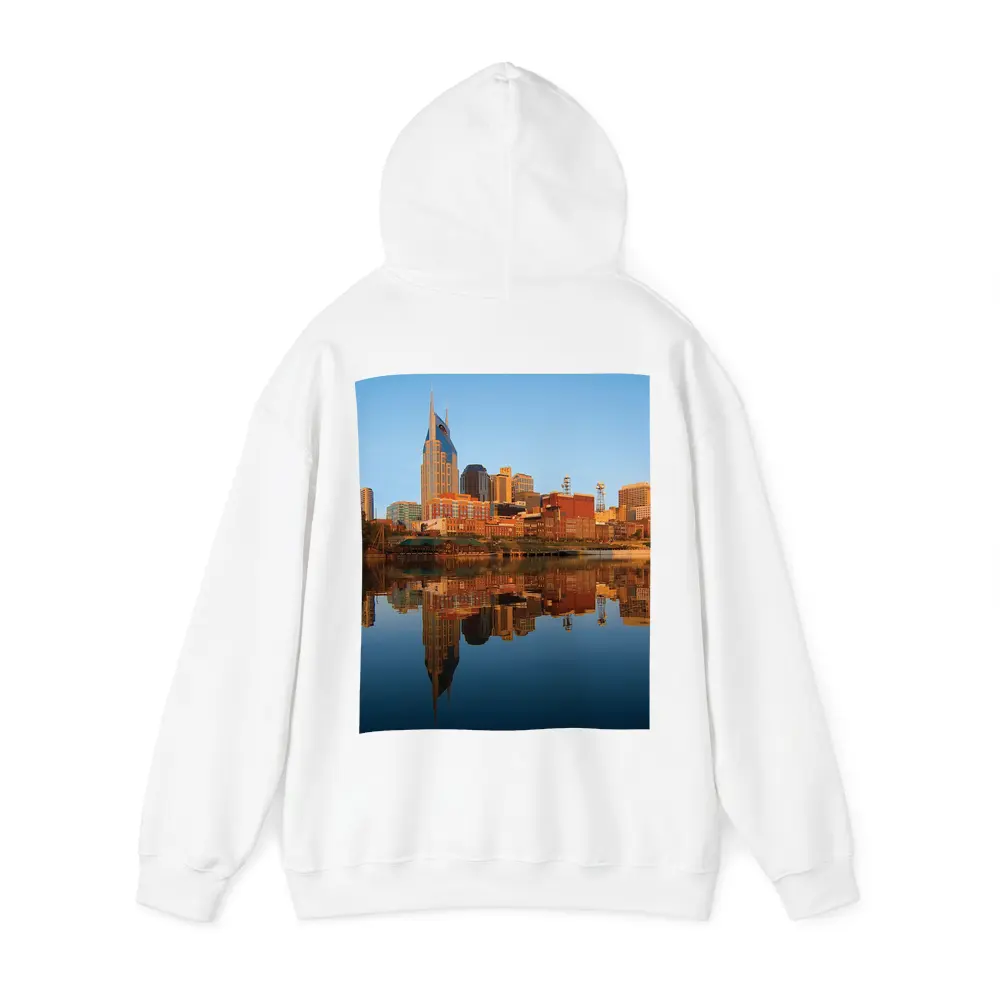 Nashville Skyline Reflecting on Cumberland River – Hoodies