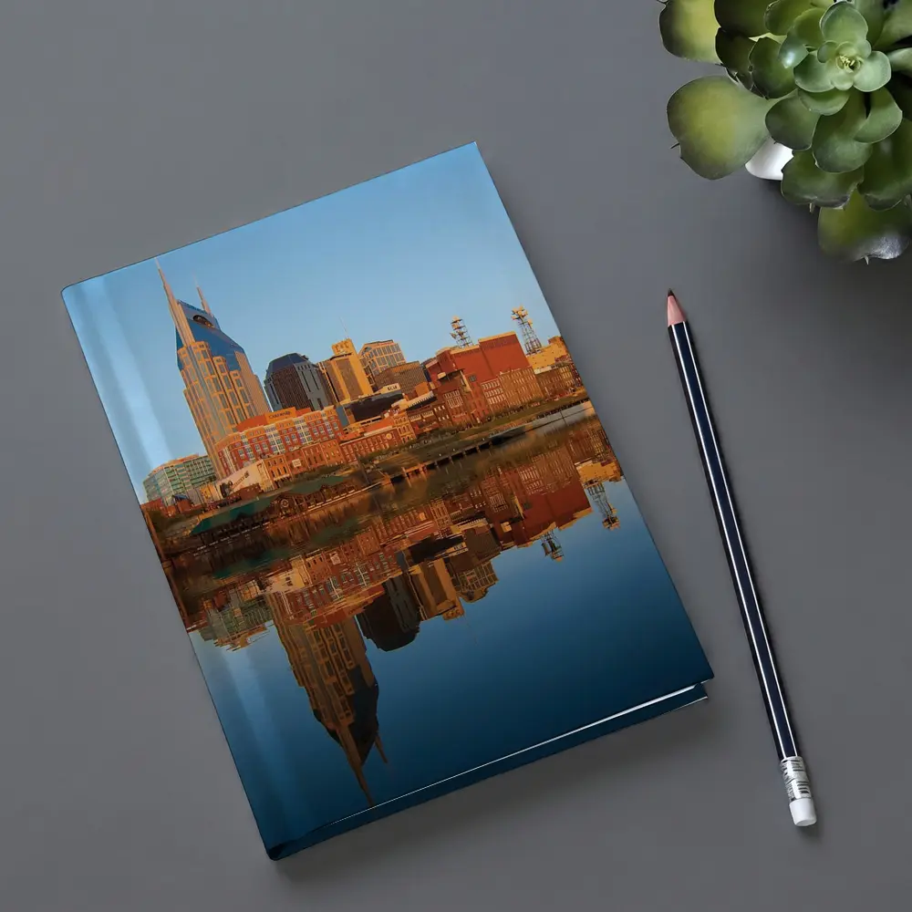Nashville Skyline Reflecting on Cumberland River – Notebooks