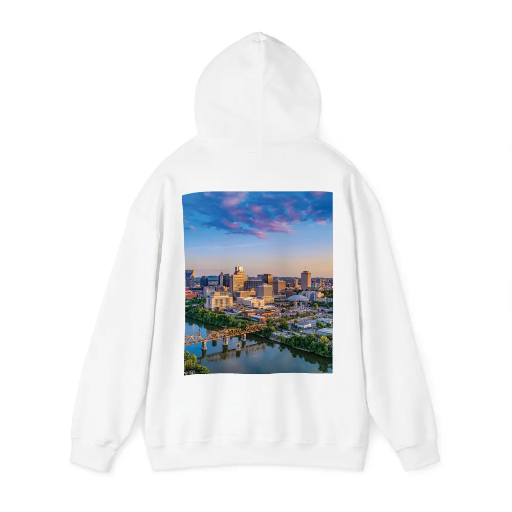 Nashville Skyline Aerial View at Sunset – Hoodies