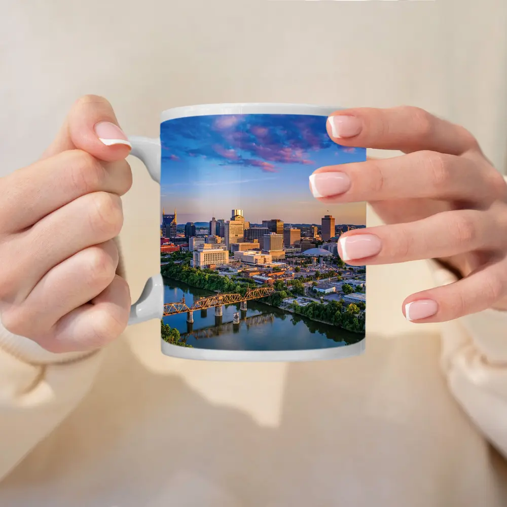 Nashville Skyline Aerial View at Sunset – Mugs