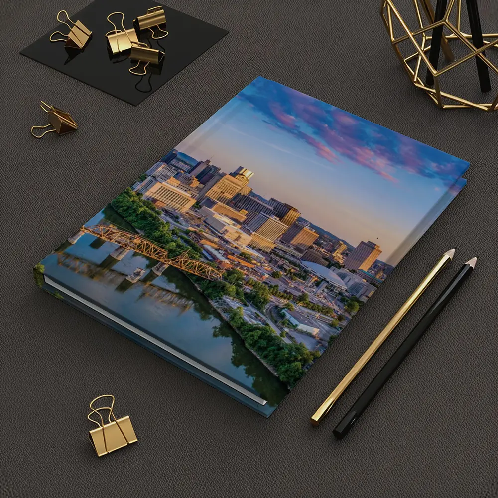 Nashville Skyline Aerial View at Sunset – Notebooks