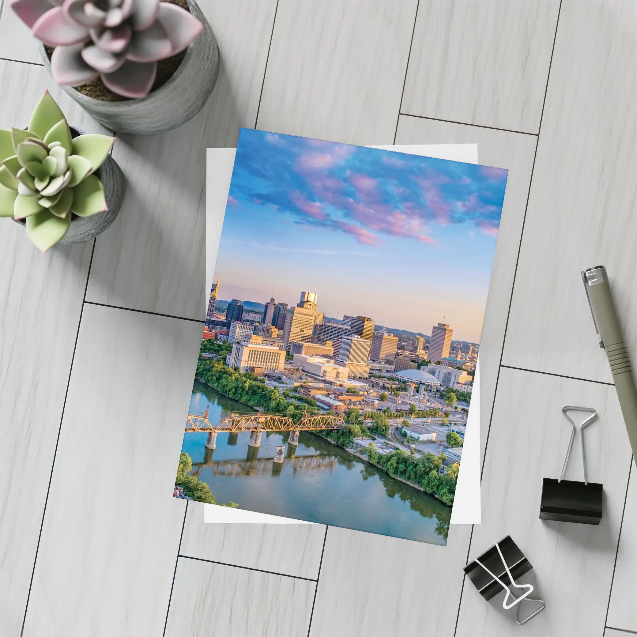 Nashville Skyline Aerial View at Sunset – Postcards