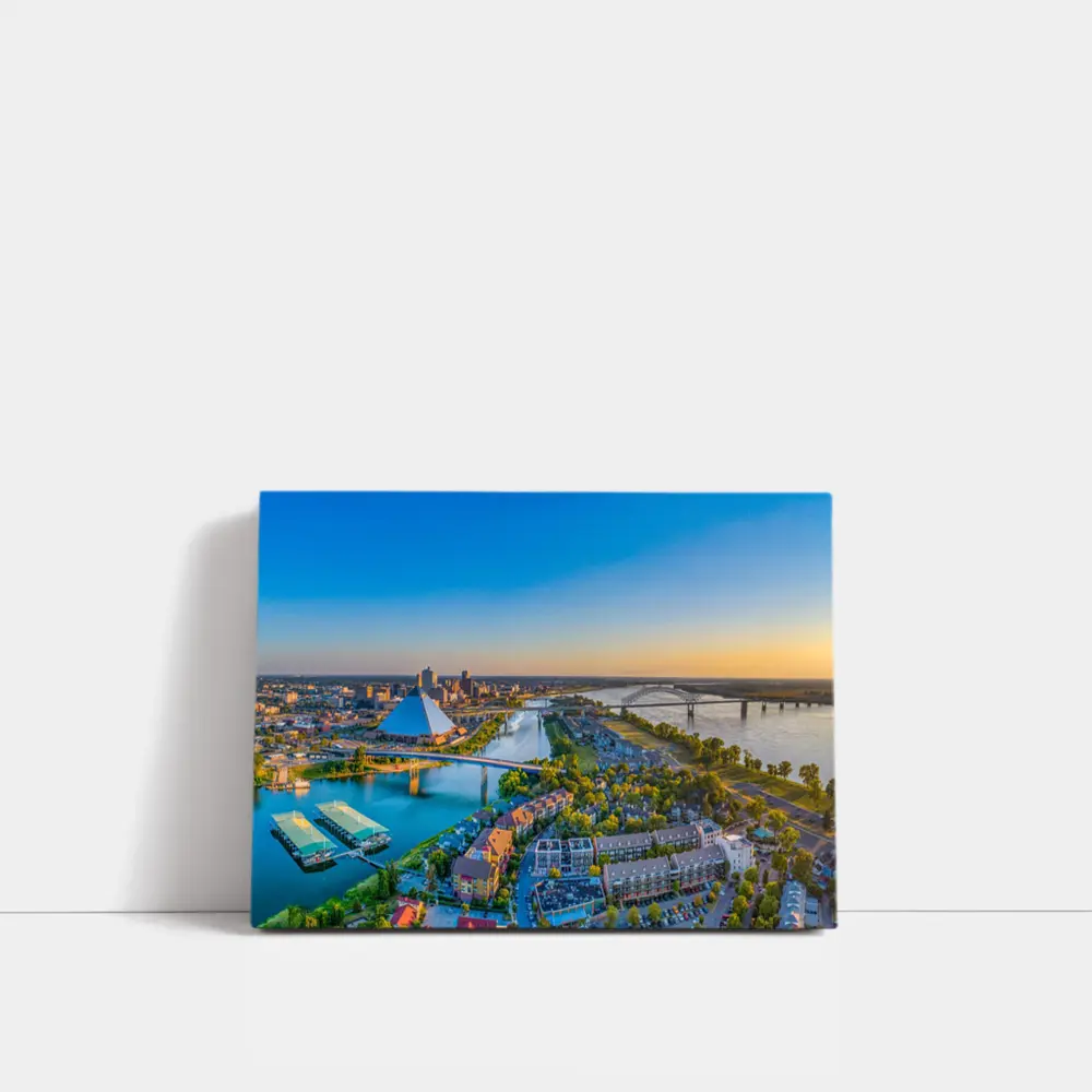 Memphis Skyline Aerial View Mississippi River – Wall Art