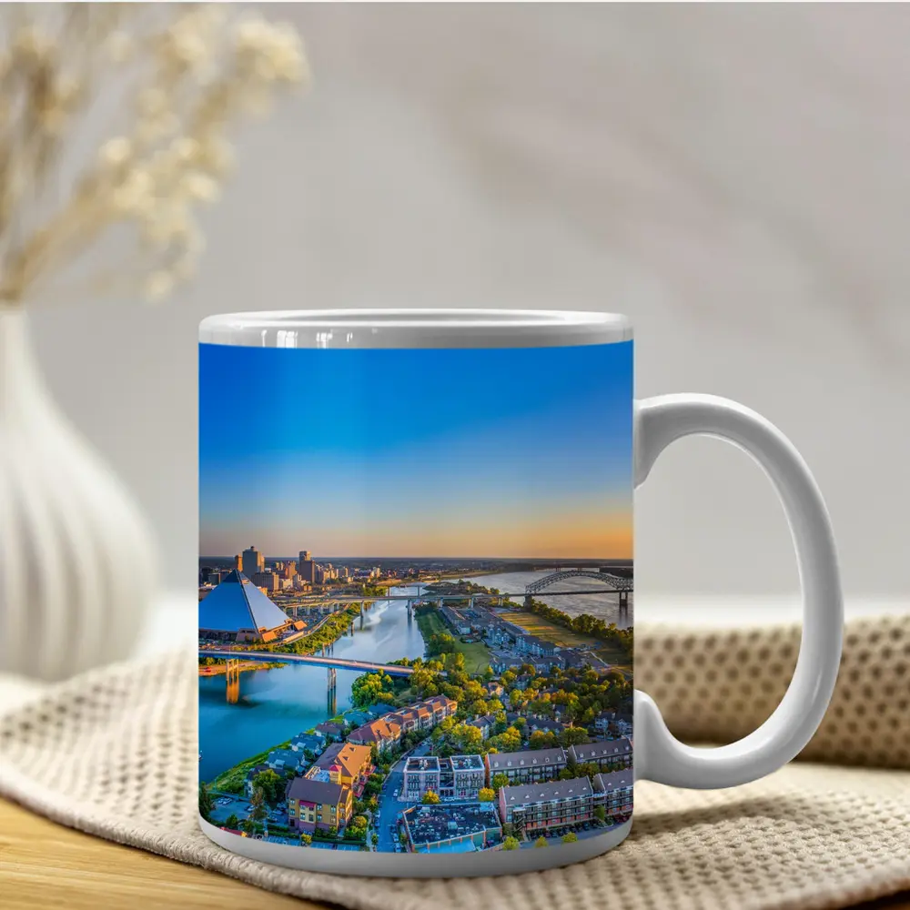 Memphis Skyline Aerial View Mississippi River – Mugs