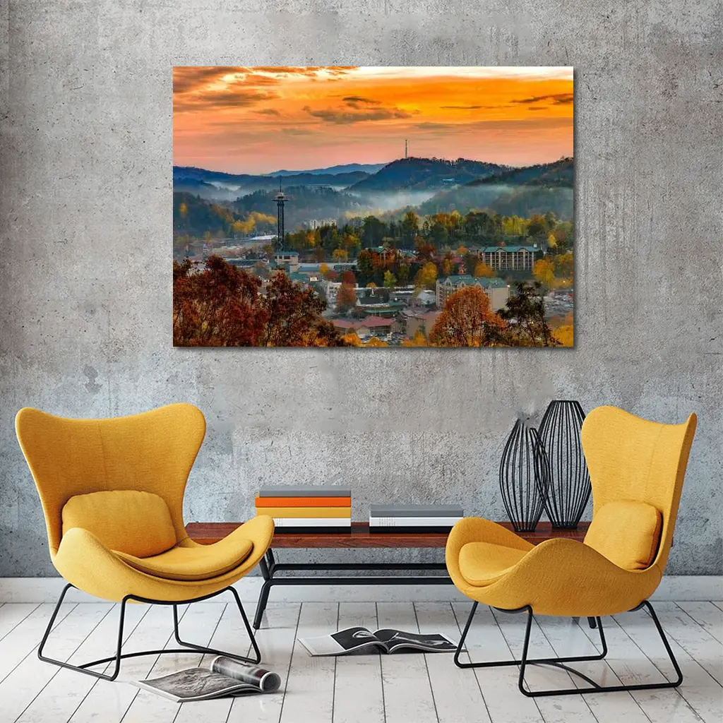 Gatlinburg Tennessee Smoky Mountains Autumn Sunrise – Wall Art