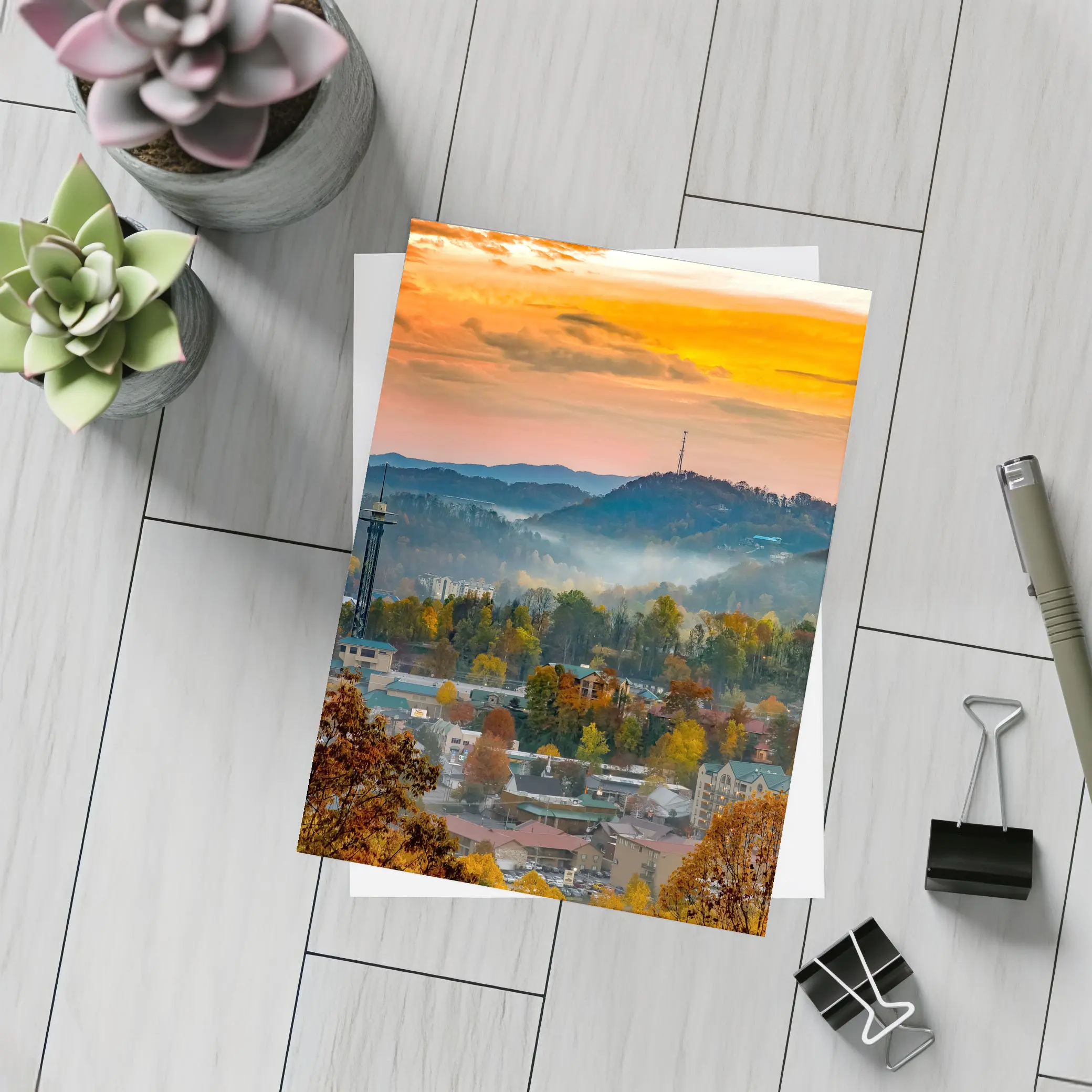 Gatlinburg Tennessee Smoky Mountains Autumn Sunrise – Postcards