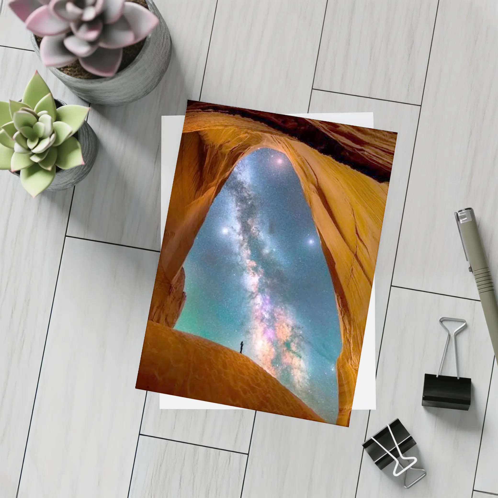 Milky Way Over Desert Canyon Arch – Postcards
