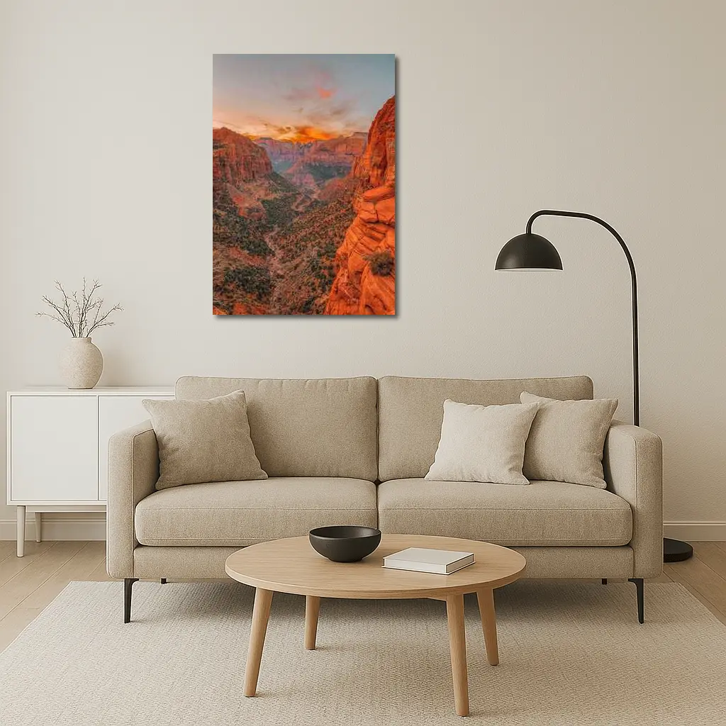 Zion Canyon Sunset Red Rock Overlook – Wall Art