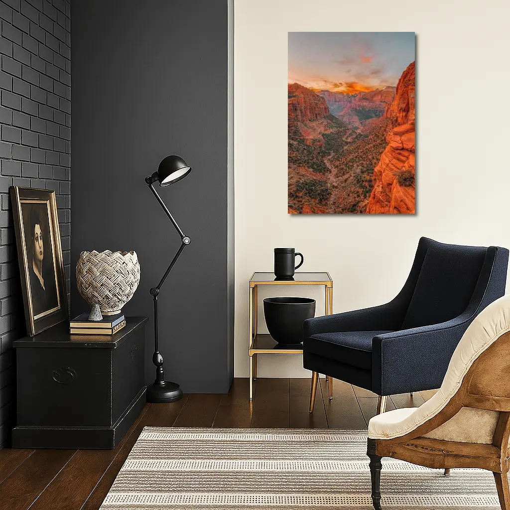 Zion Canyon Sunset Red Rock Overlook – Wall Art