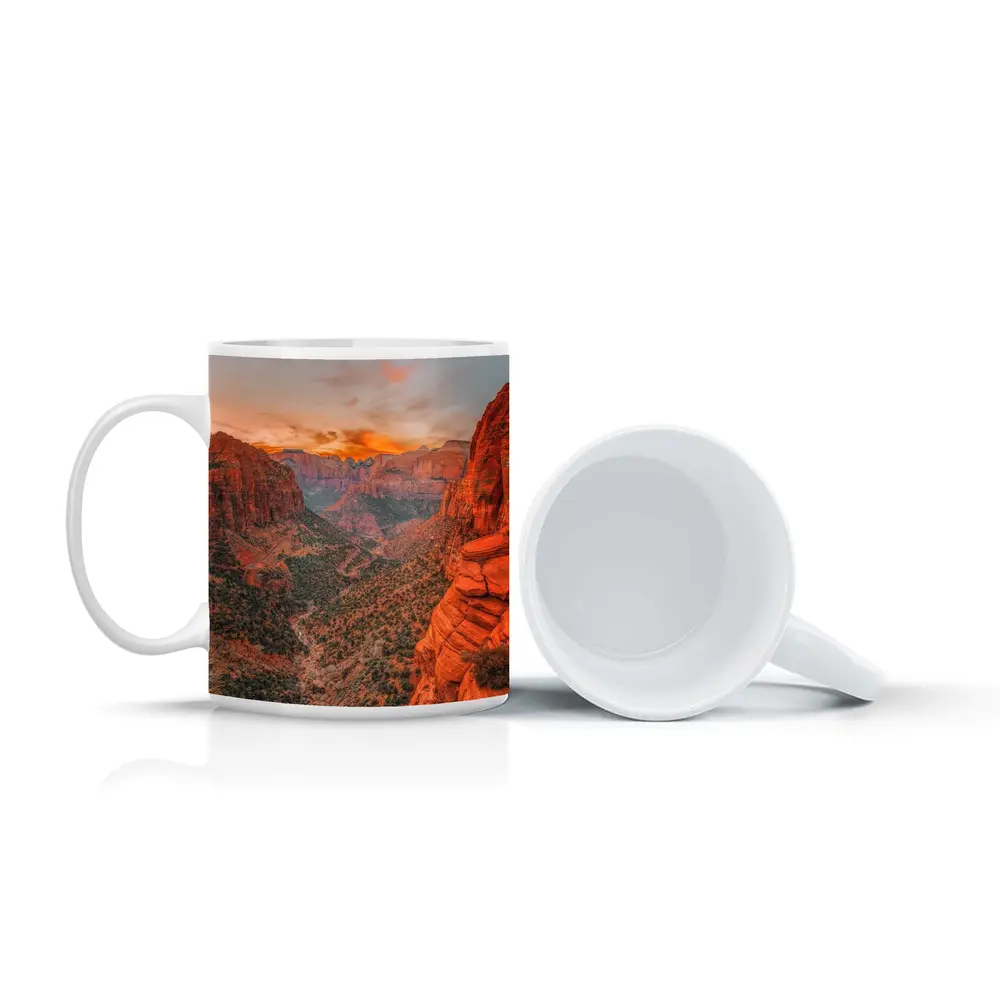 Zion Canyon Sunset Red Rock Overlook – Mugs