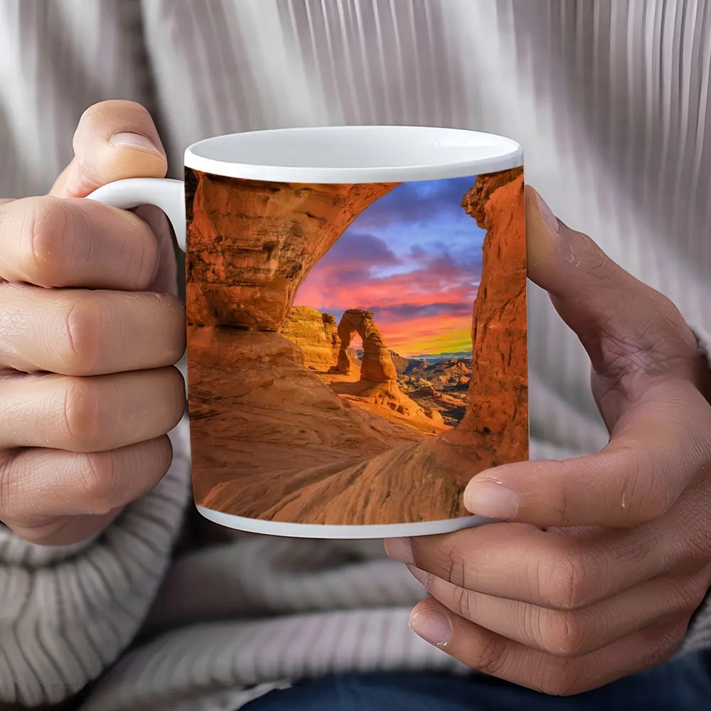 Delicate Arch Arches National Park Sunset View – Mugs