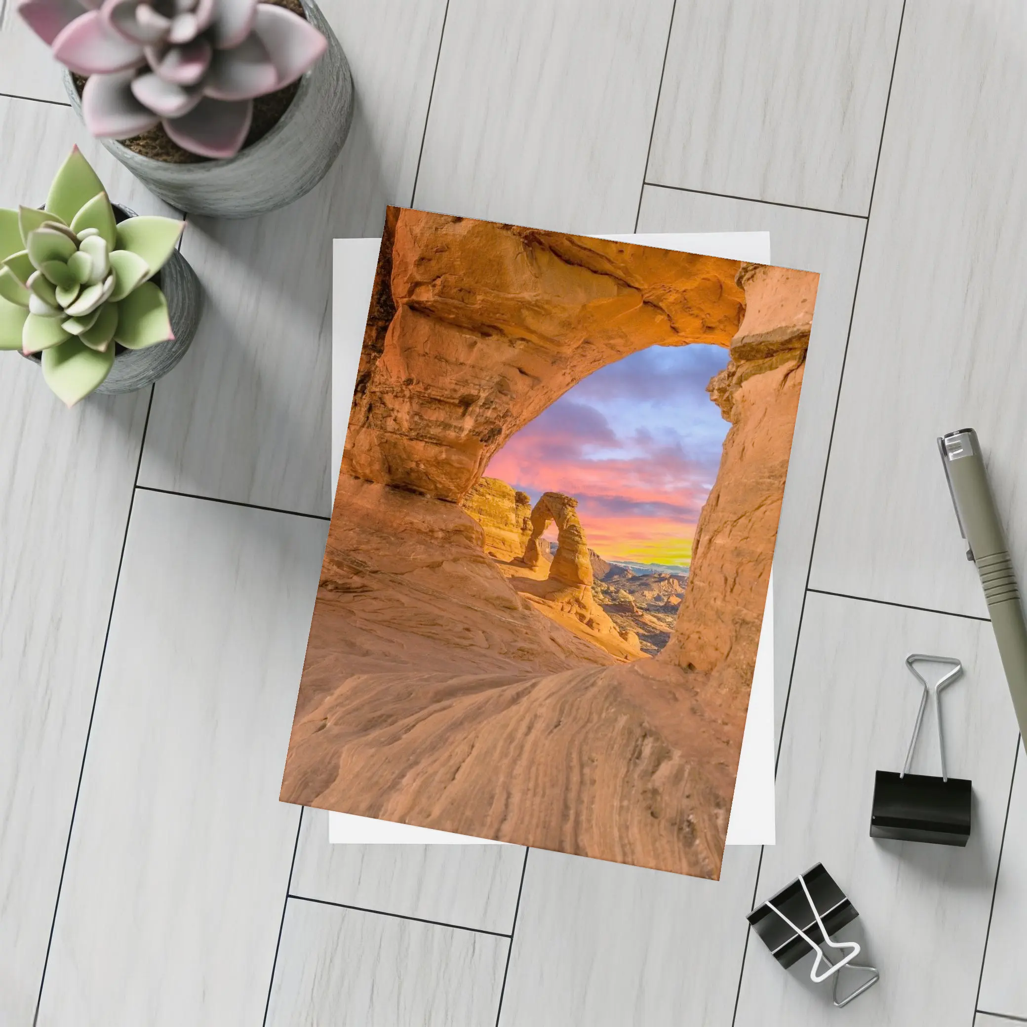 Delicate Arch Arches National Park Sunset View – Postcards