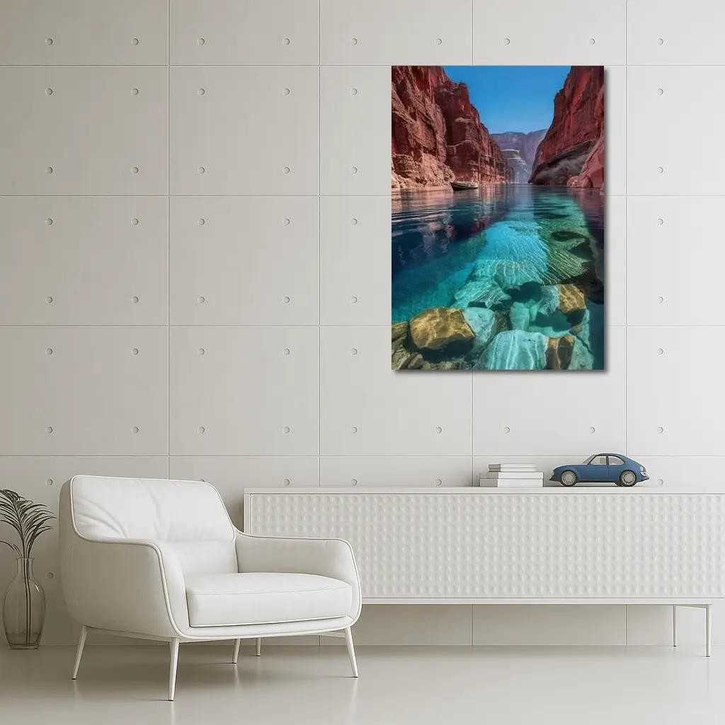 Red Canyon Clear River Turquoise Water – Wall Art