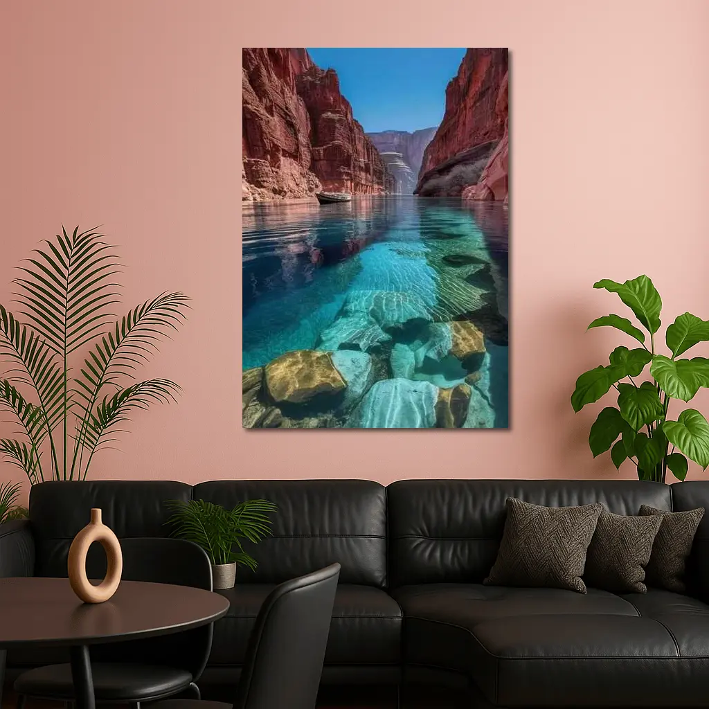 Red Canyon Clear River Turquoise Water – Wall Art