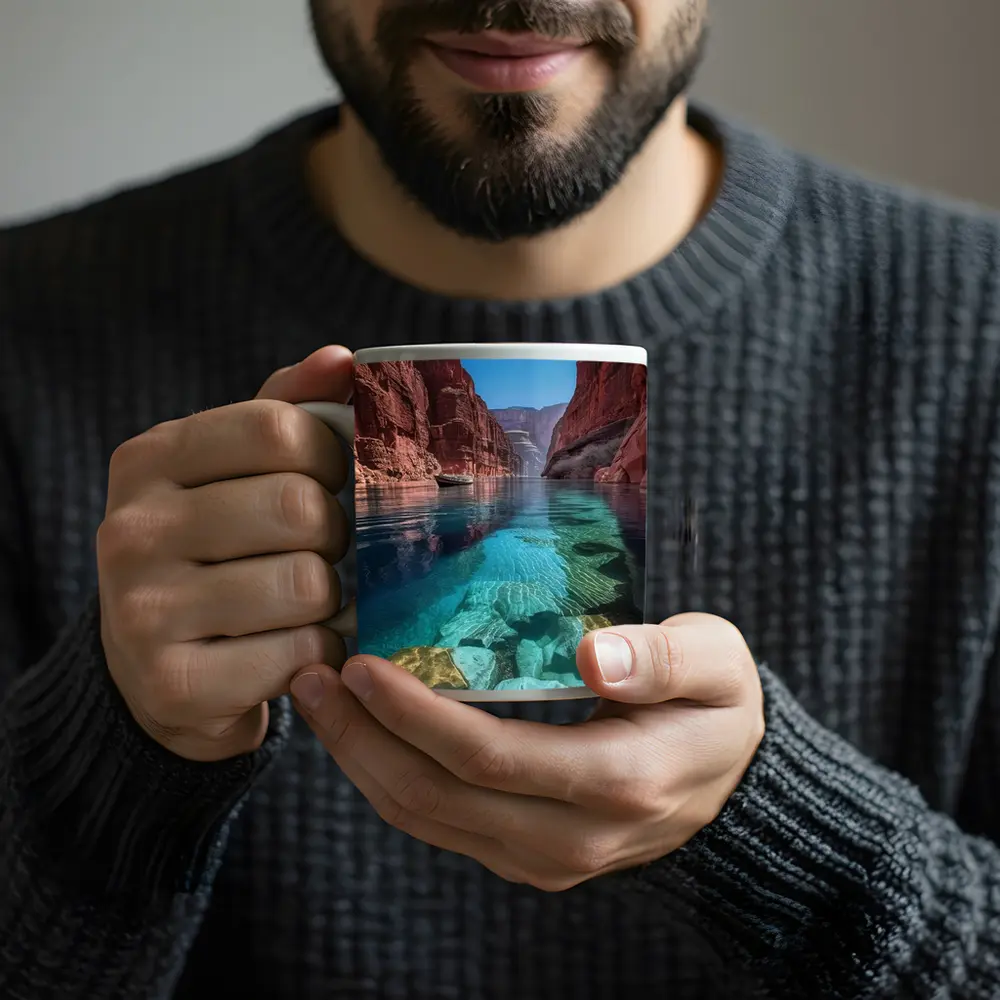 Red Canyon Clear River Turquoise Water – Mugs